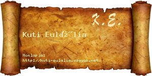 Kuti Eulália névjegykártya
